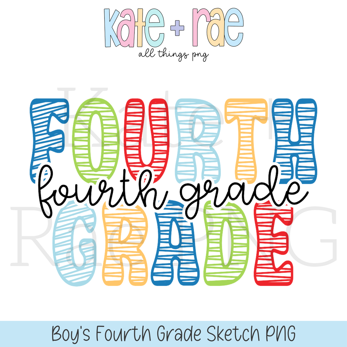 Boy's Sketch Style Grade PNG Bundle