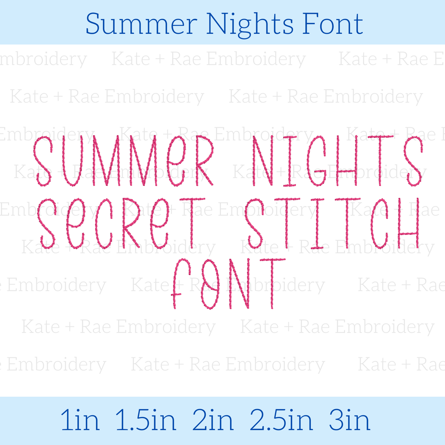 Summer Nights Secret Stitch Font