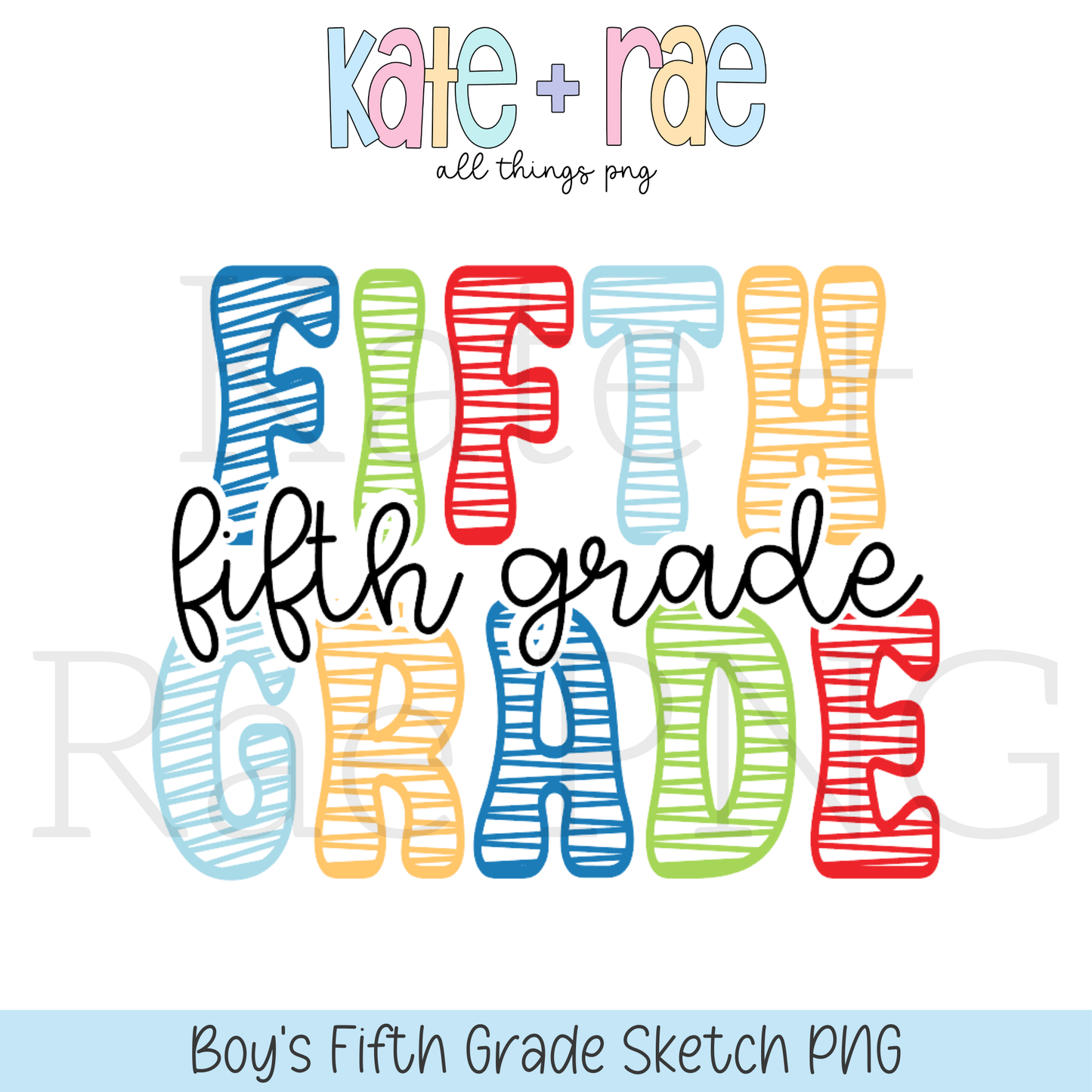Boy's Sketch Style Grade PNG Bundle