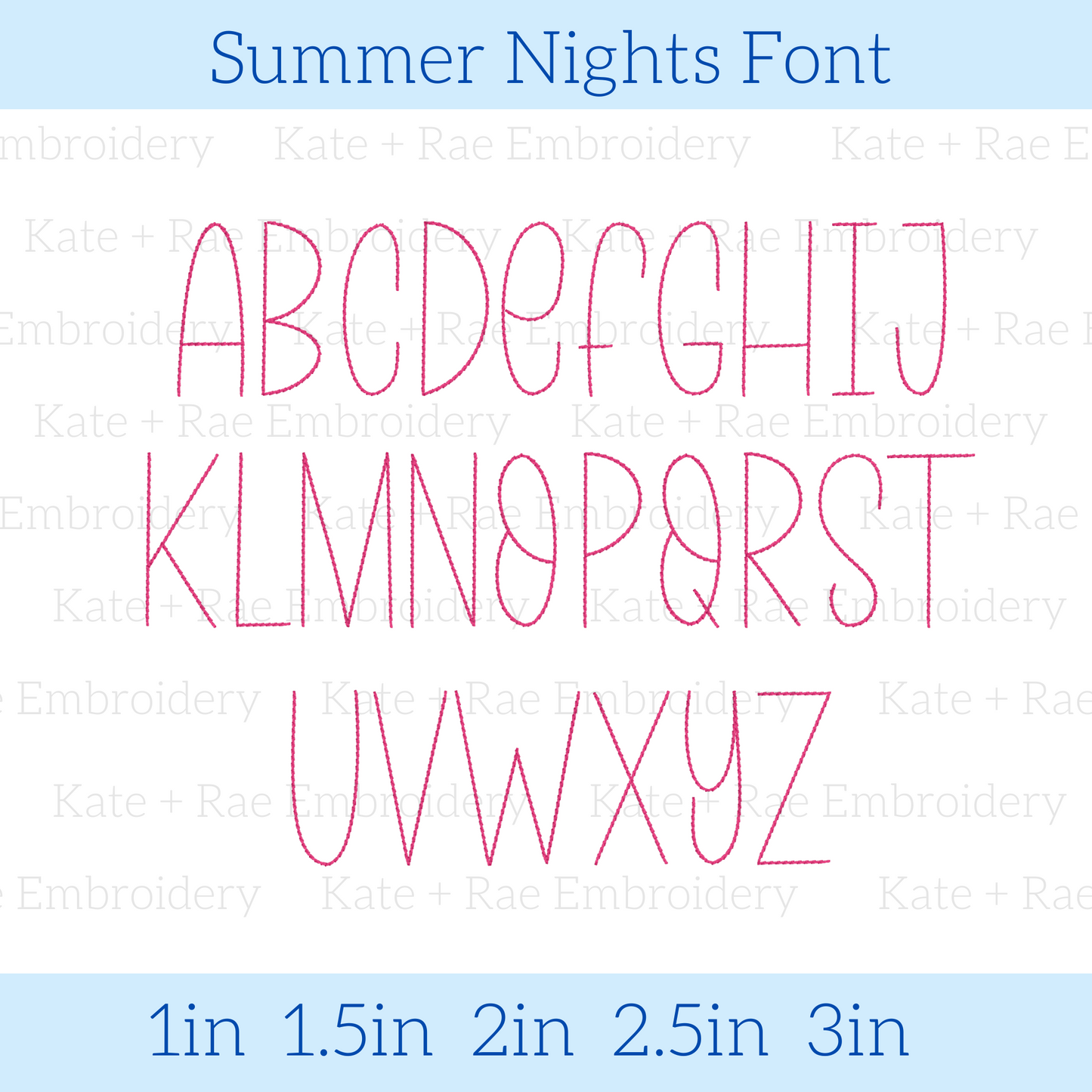Summer Nights Secret Stitch Font
