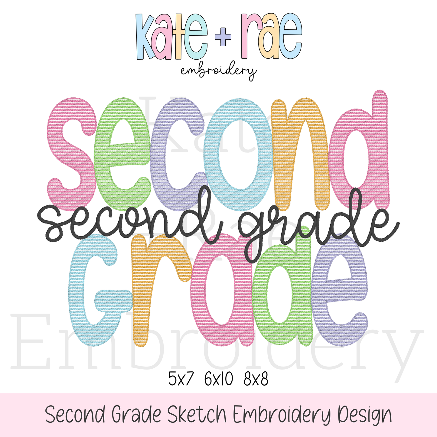 Second Grade Sketch Stitch Embroidery Design