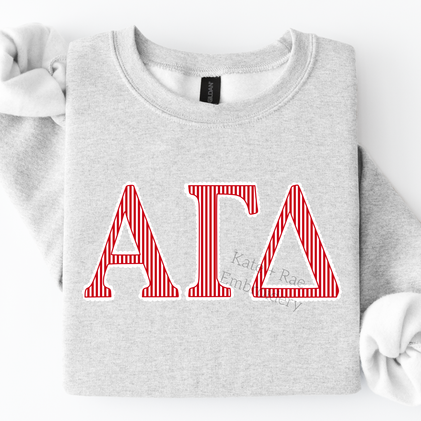 Alpha Gamma Delta Red Stripped Scalloped PNG