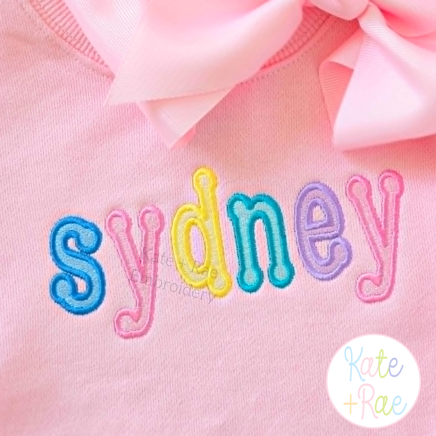 Dottie Fill Stitch with Satin Stitch Outline Embroidery Font