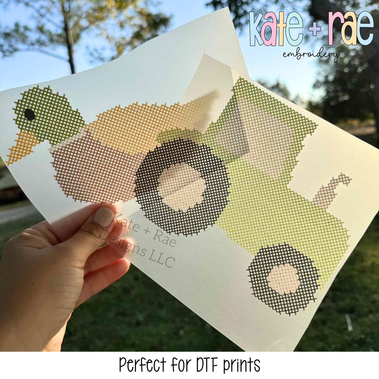 Blue Tractor Faux Cross Stitch PNG Design