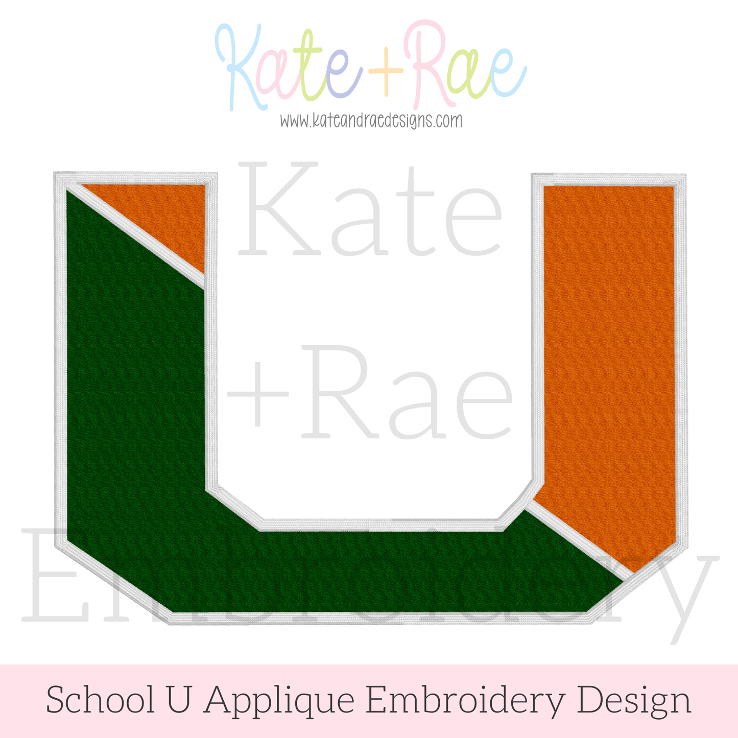 School U Applique Embroidery Design