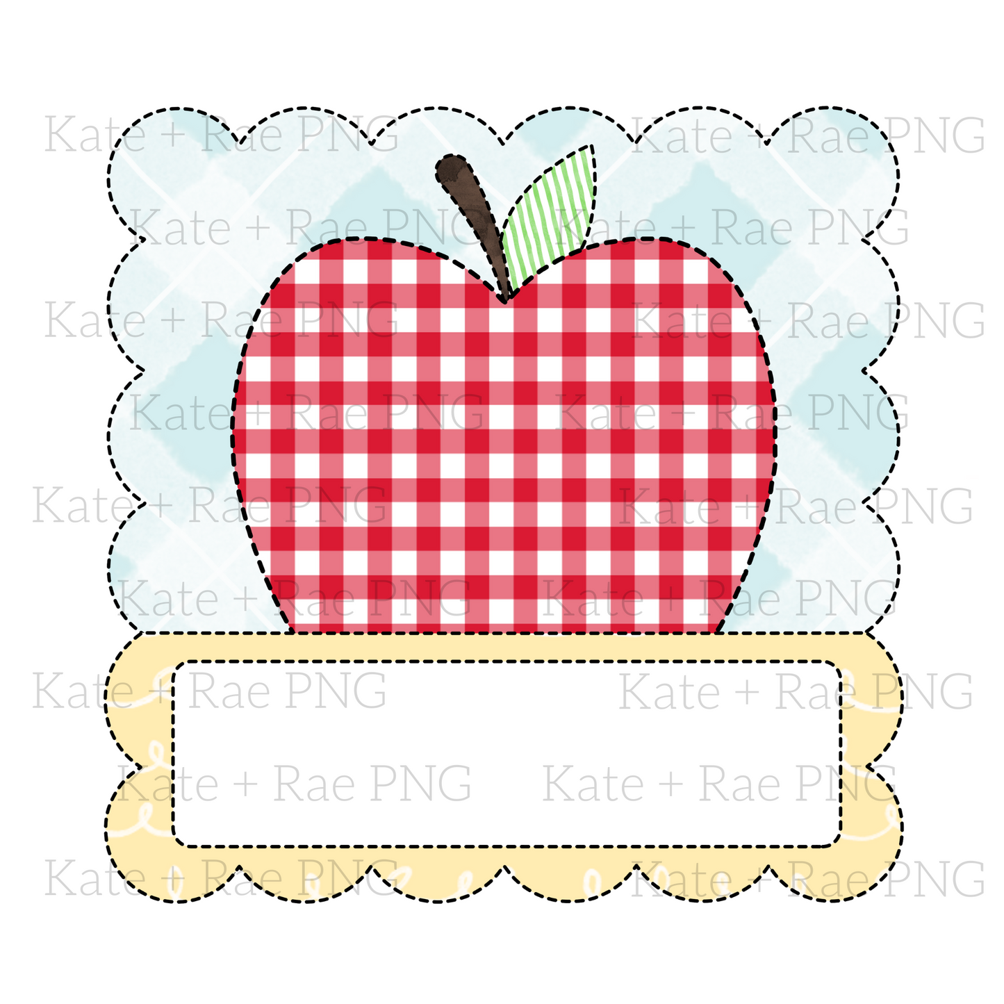 Apple Faux Applique with Name Plate