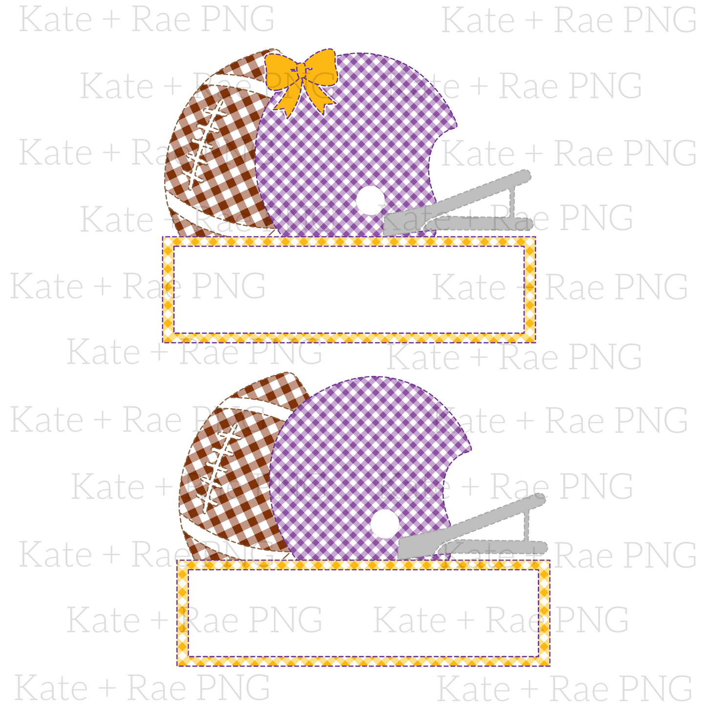 Purple and Gold Faux Football Applique