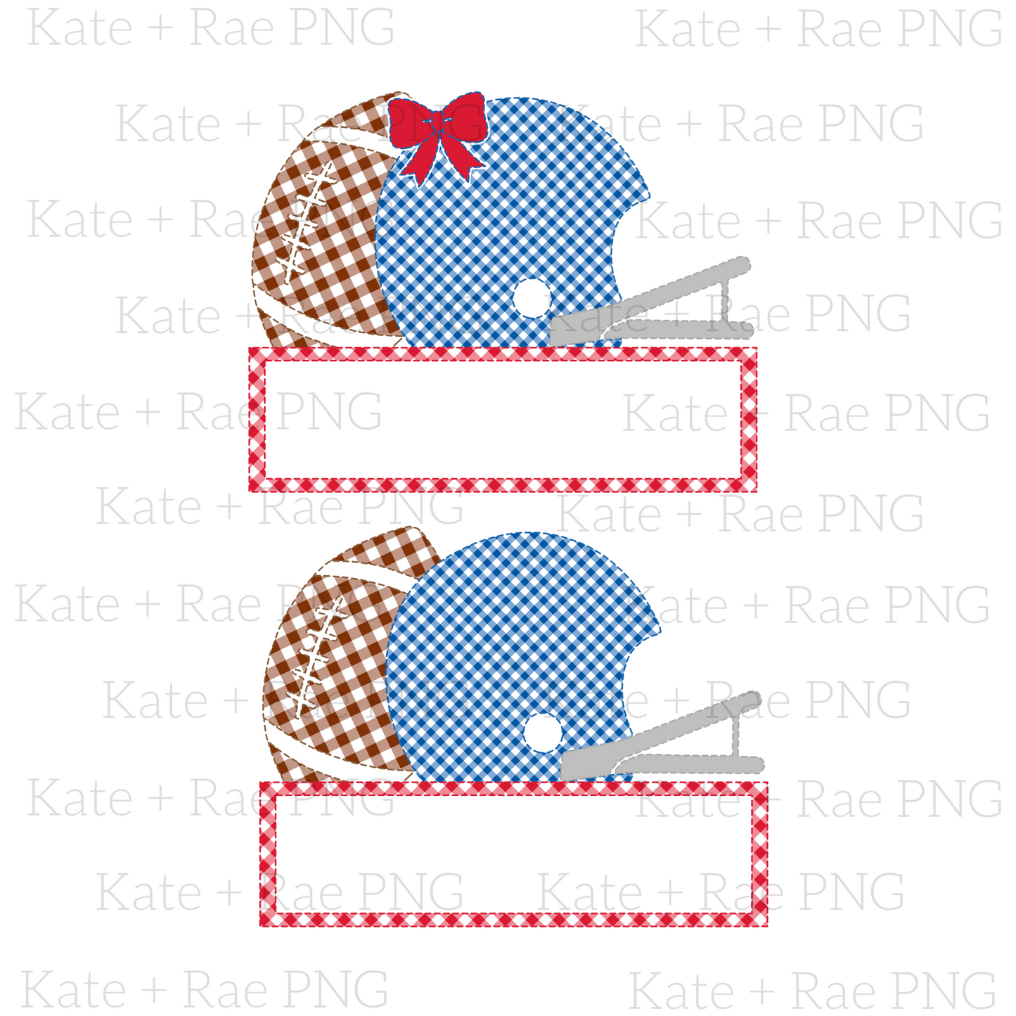 Red and Blue Faux Football Applique