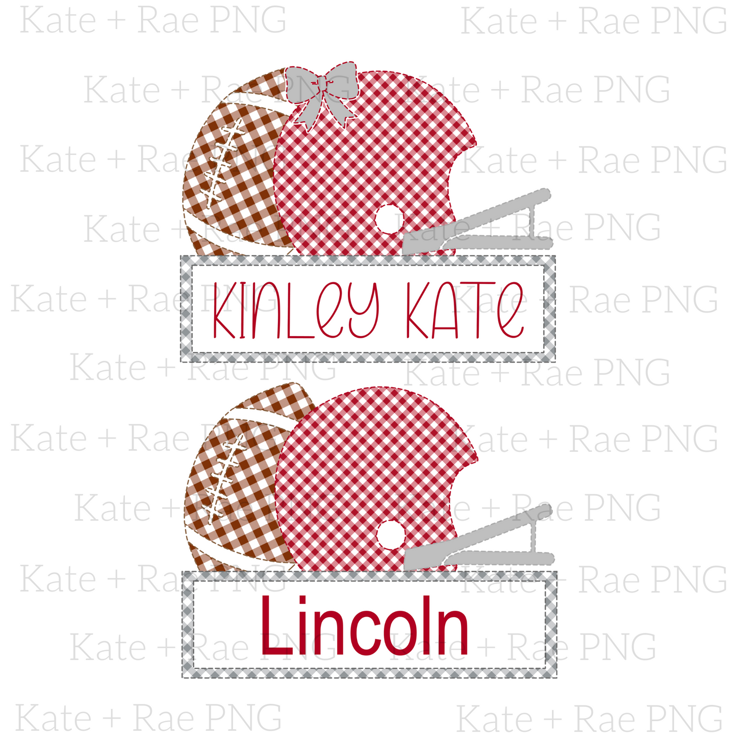 Crimson and Gray Faux Football Applique