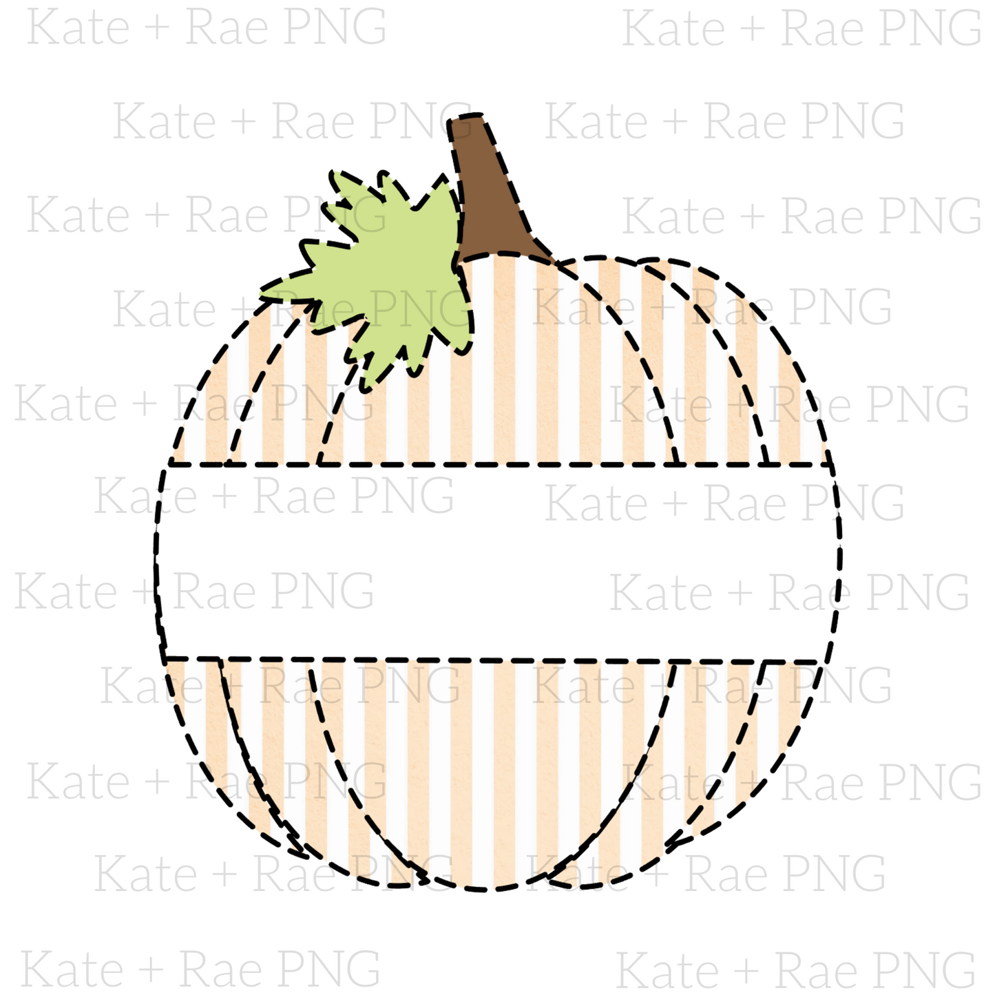 Orange Seersucker Faux Applique Pumpkin with Name Plate
