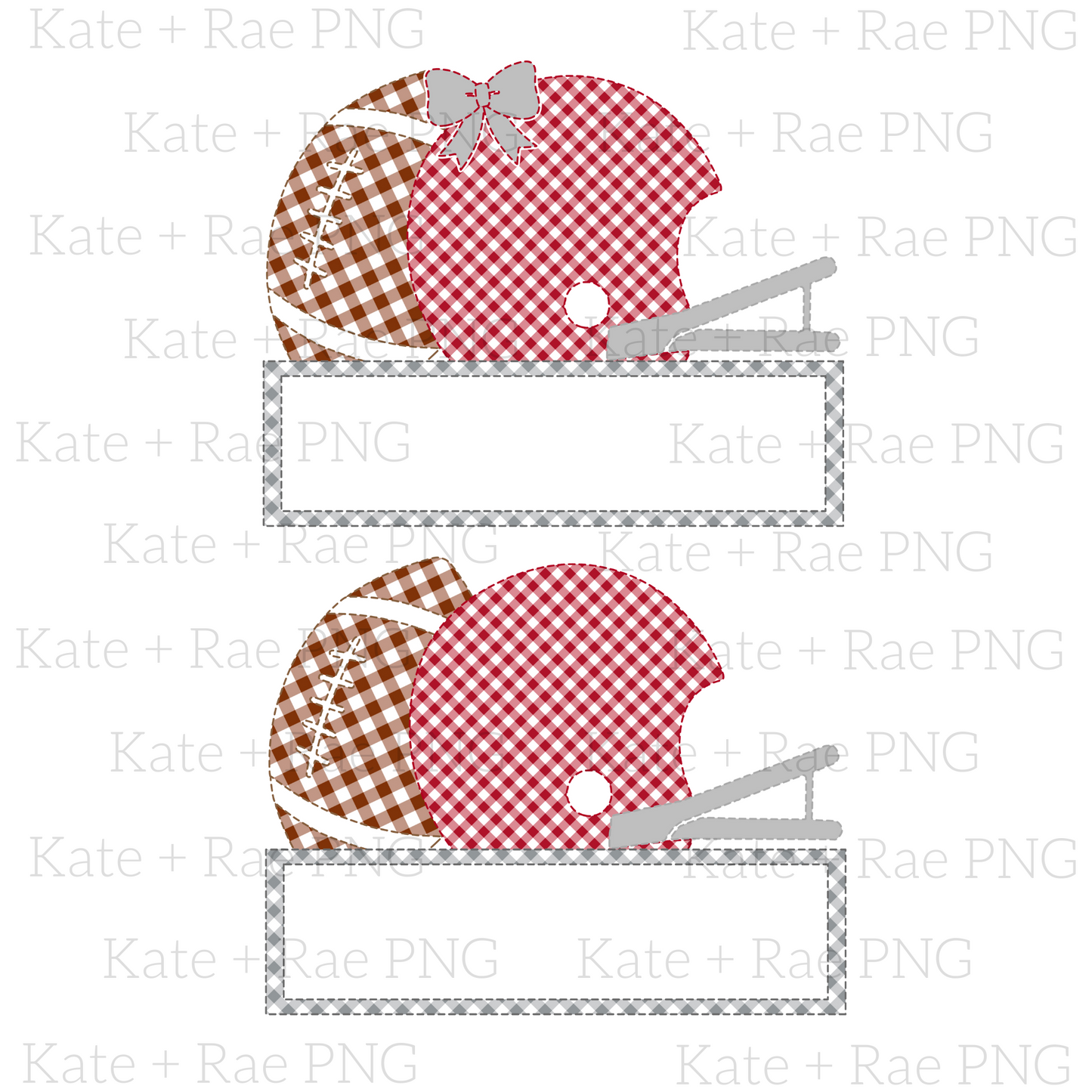Crimson and Gray Faux Football Applique