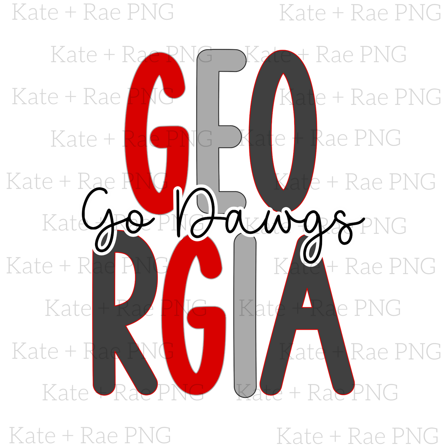Georgia Go Dawgs Double Stack PNG
