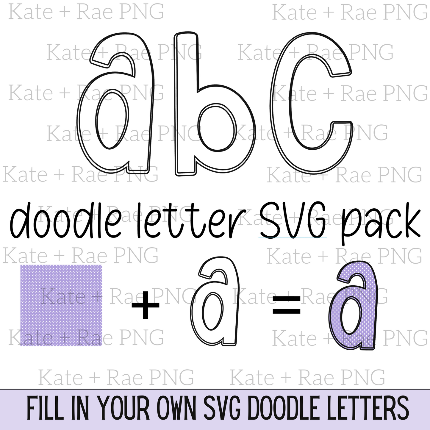 Doodle Letter Alpha Pack SVG Template