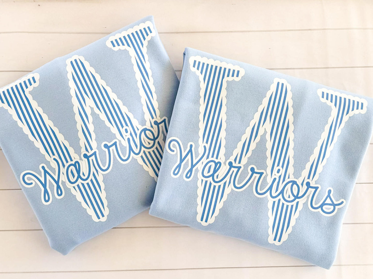 Scalloped Blue Warriors T-Shirts