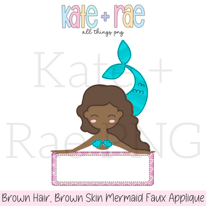 Mermaid Bundle with Name Plate PNG