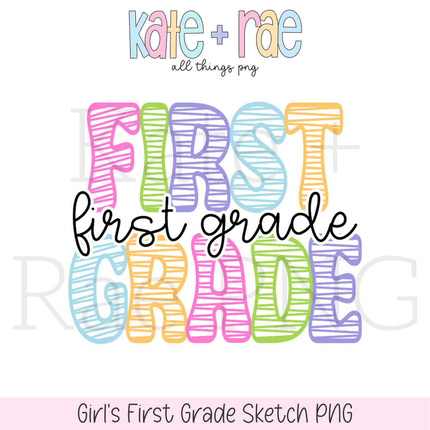 Girl's Sketch Style Grade PNG Bundle