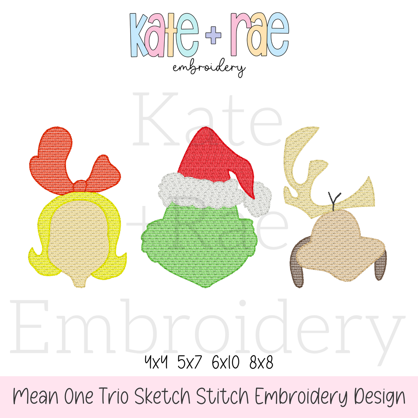 Mean One Trio Sketch Stitch Embroidery Design