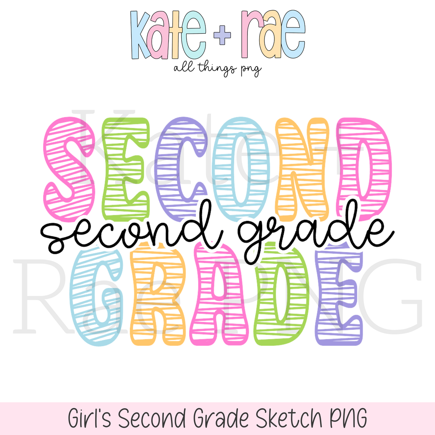 Girl's Sketch Style Grade PNG Bundle