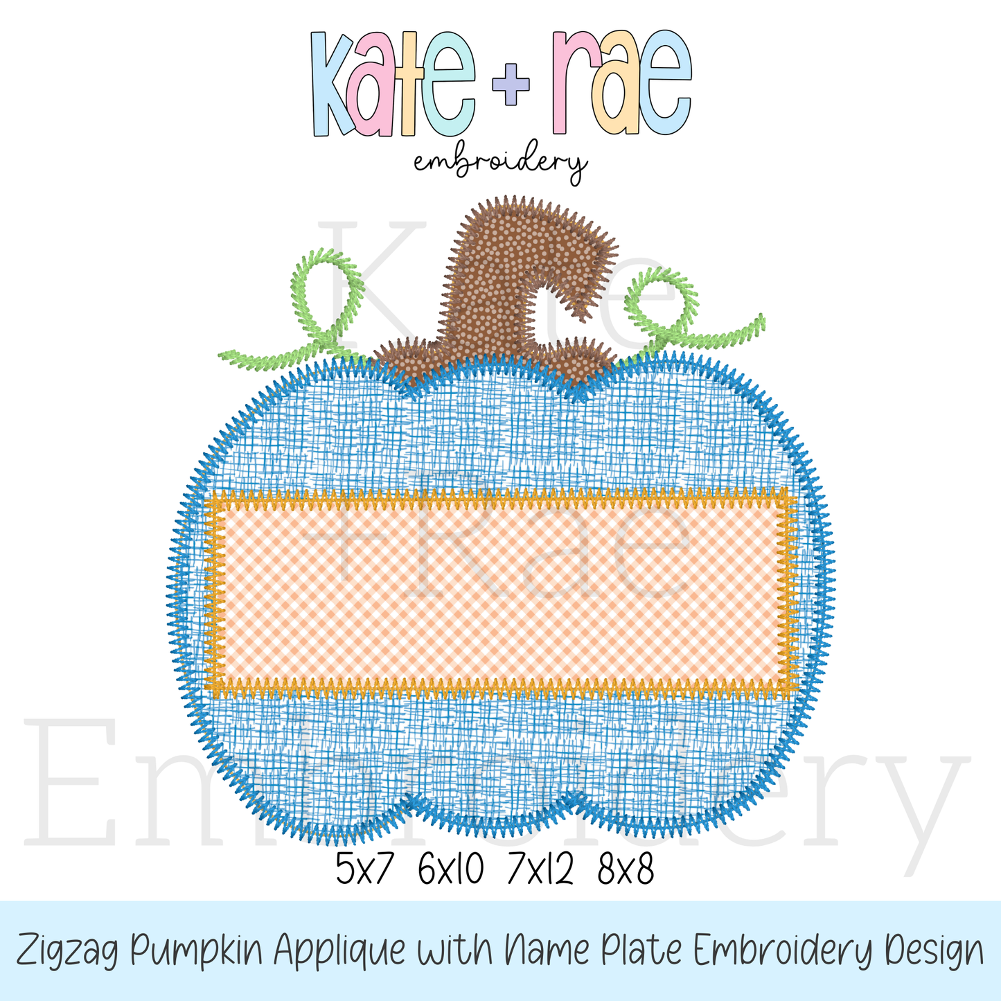 Boy's Pumpkin Zigzag Applique Embroidery Design