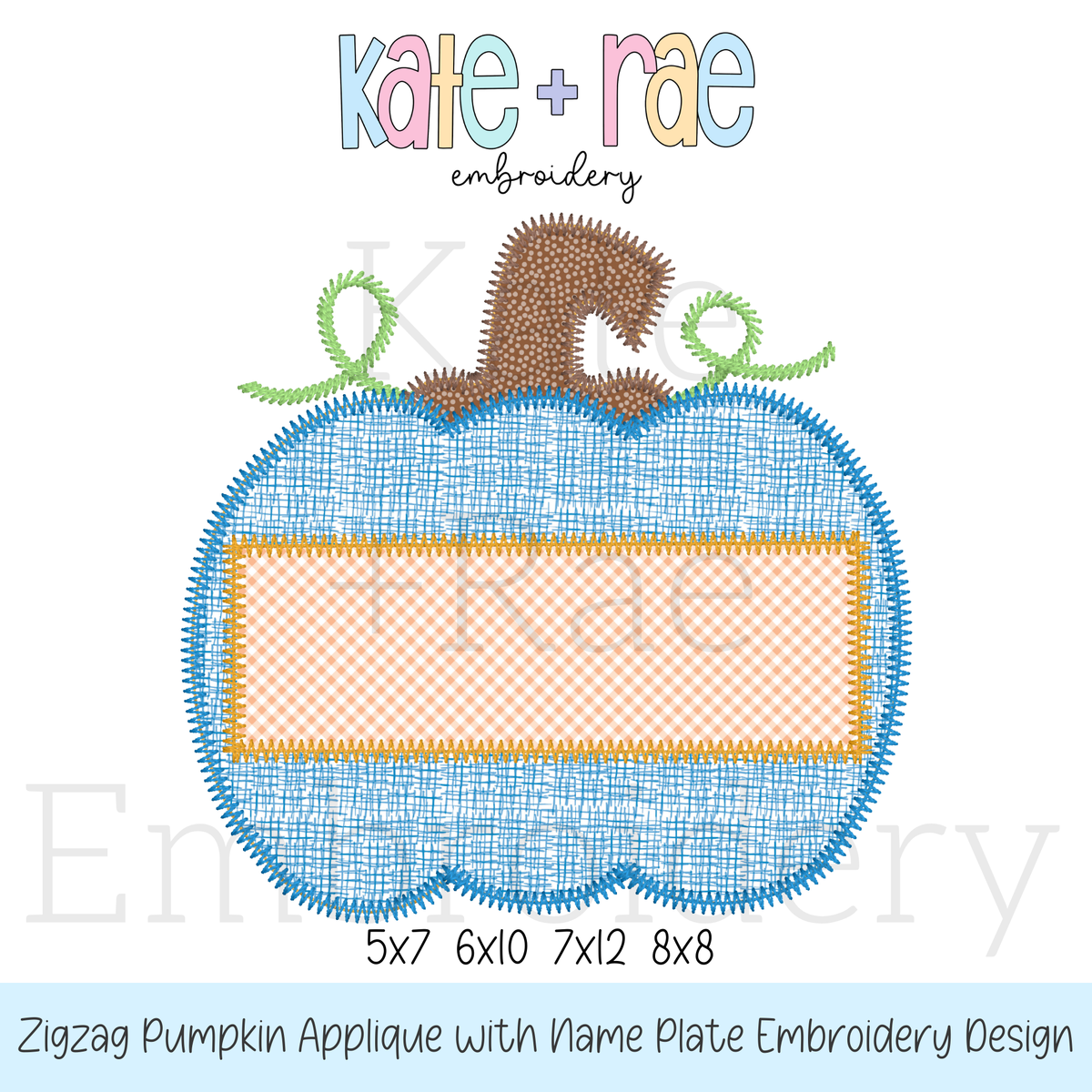 Boy's Pumpkin Zigzag Applique Embroidery Design
