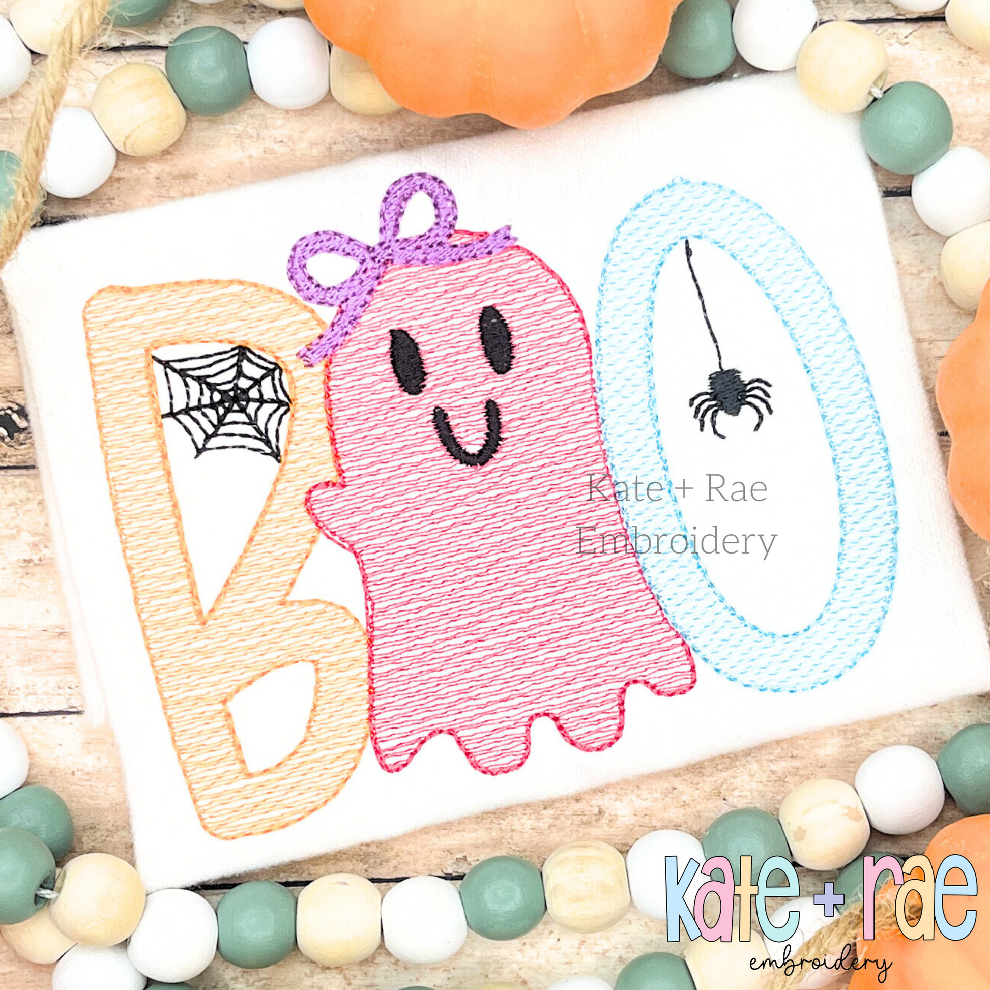 Girl's Boo Sketch Stitch Embroidery Design – Kate + Rae Designs