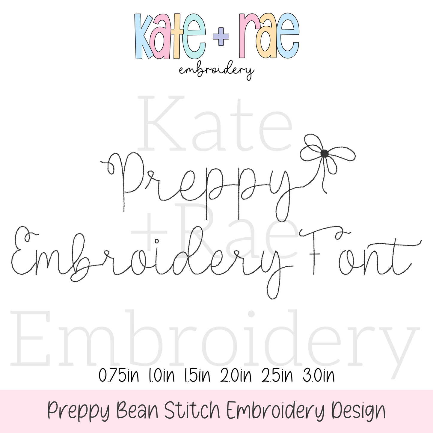 Preppy Bean Stitch Embroidery Font