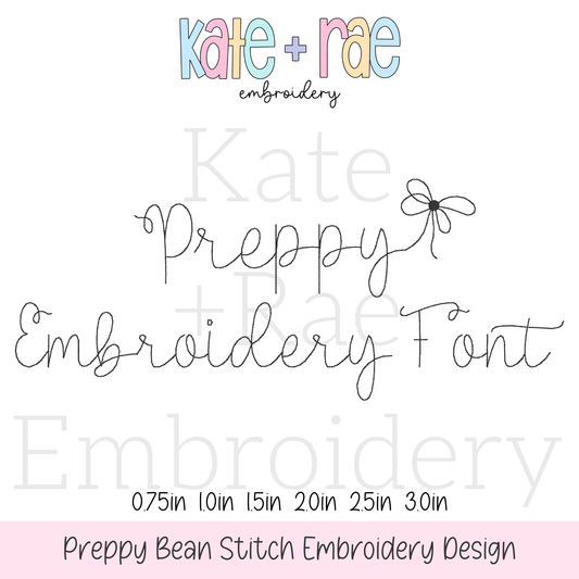 Preppy Bean Stitch Embroidery Font