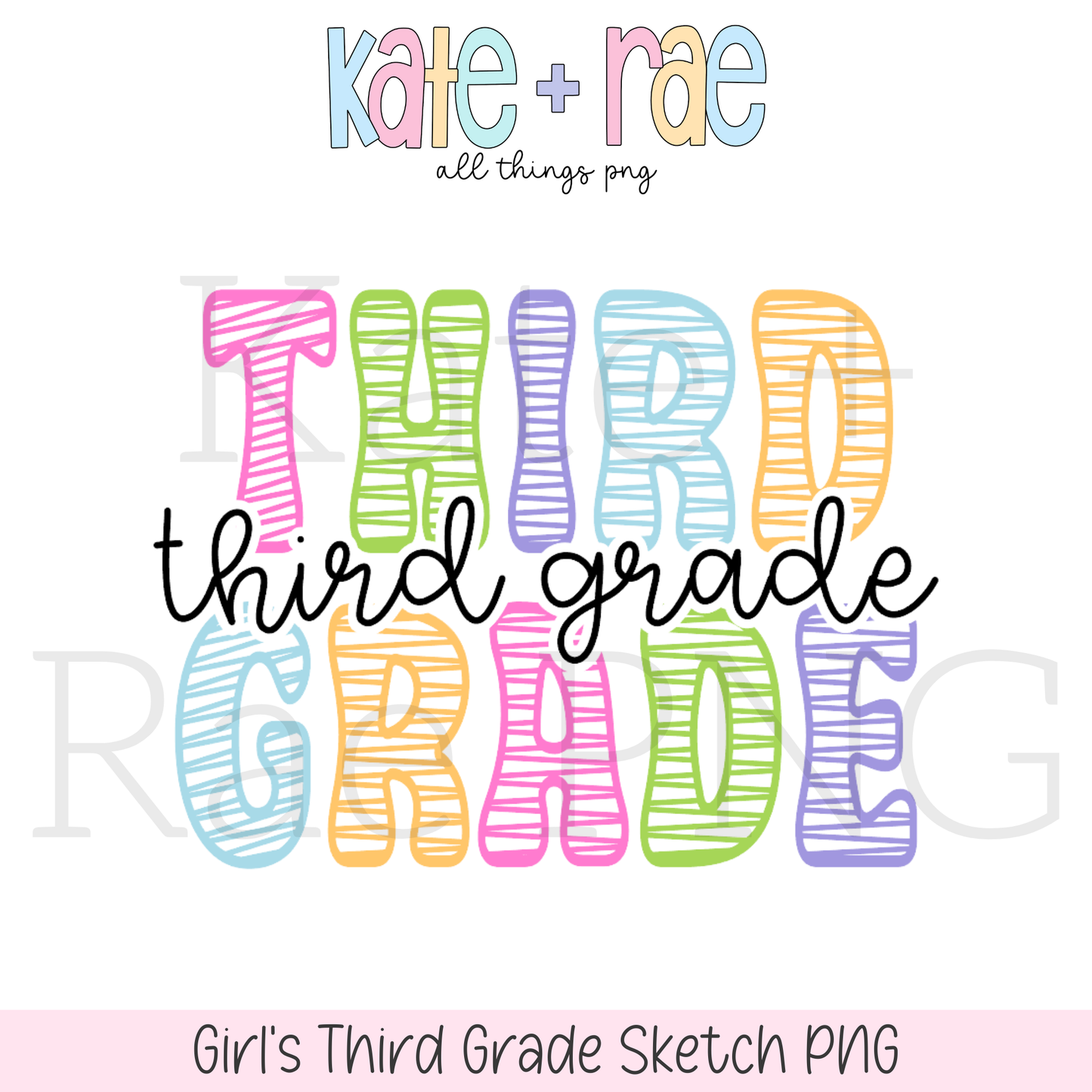 Girl's Sketch Style Grade PNG Bundle