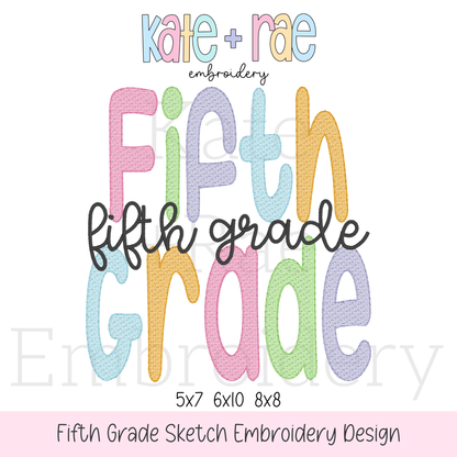 Fifth Grade Sketch Stitch Embroidery Design