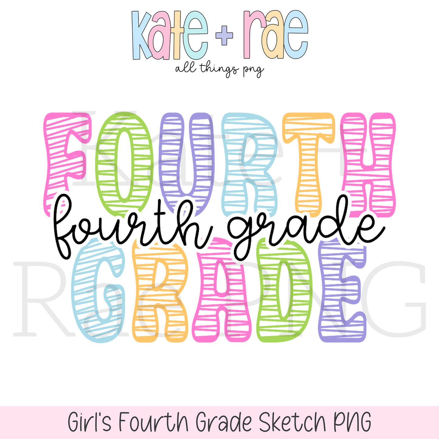 Girl's Sketch Style Grade PNG Bundle