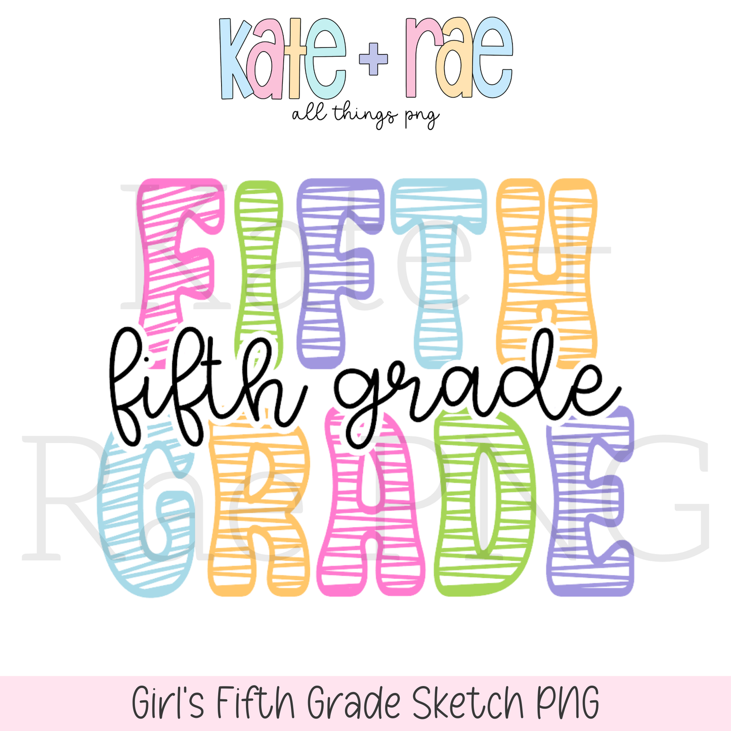 Girl's Sketch Style Grade PNG Bundle