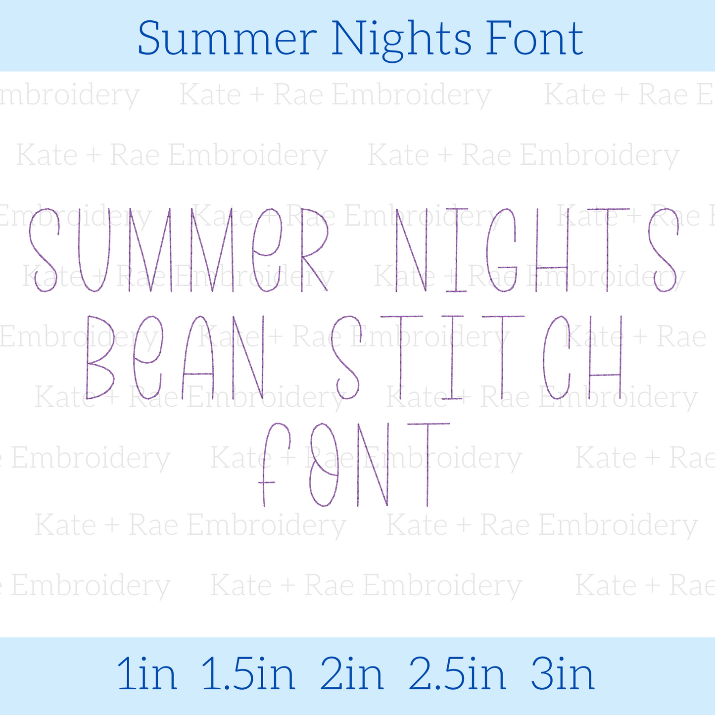 Summer Nights Bean Stitch Embroidery Font
