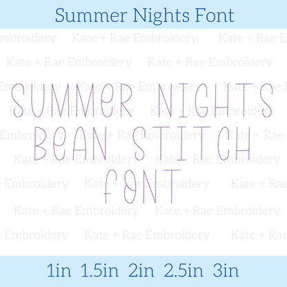 Summer Nights Bean Stitch Embroidery Font