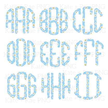 Daisy Faux Applique Circle Monogram