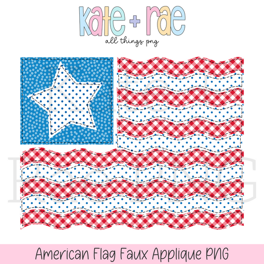 American Flag Faux Applique PNG