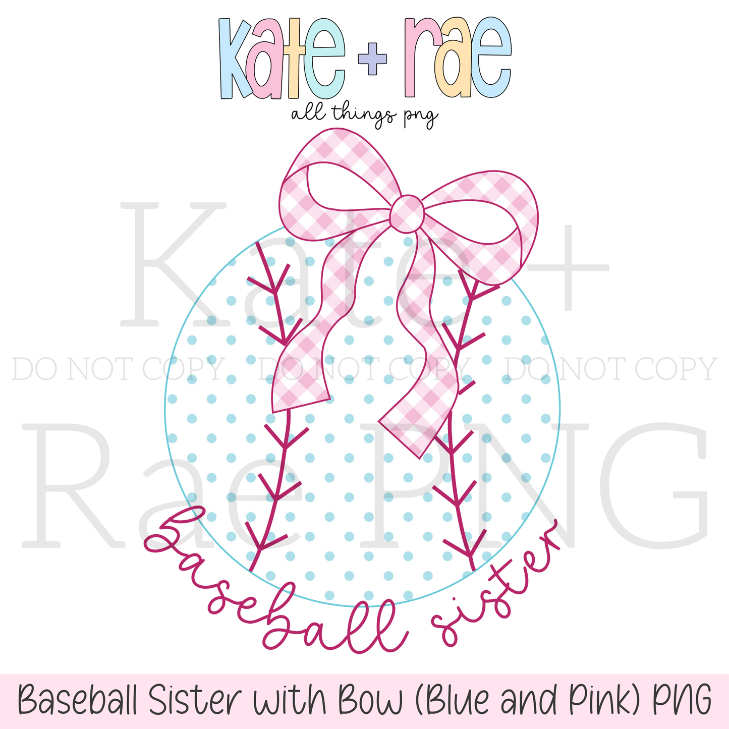 Girls Baseball Sister with Merritt Bow