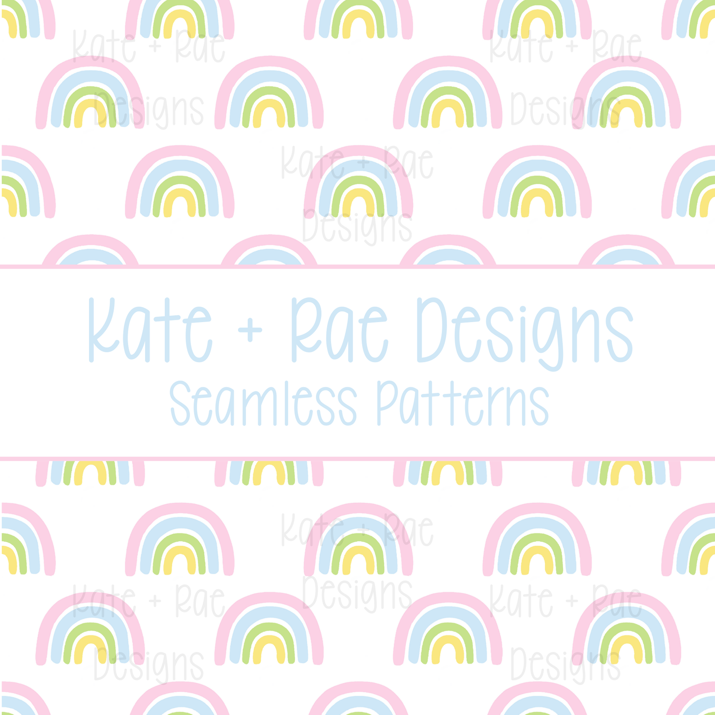 Pink Rainbow Seamless Pattern