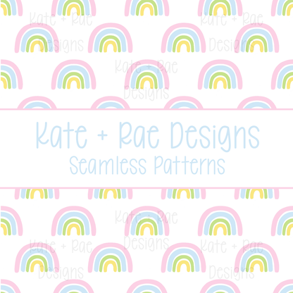 Pink Rainbow Seamless Pattern