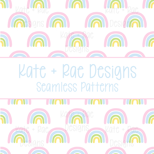 Pink Rainbow Seamless Pattern