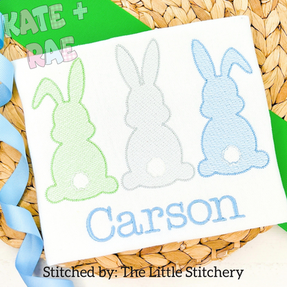 Boy's Easter Bunny Trio Sketch Stitch Embroidery Design