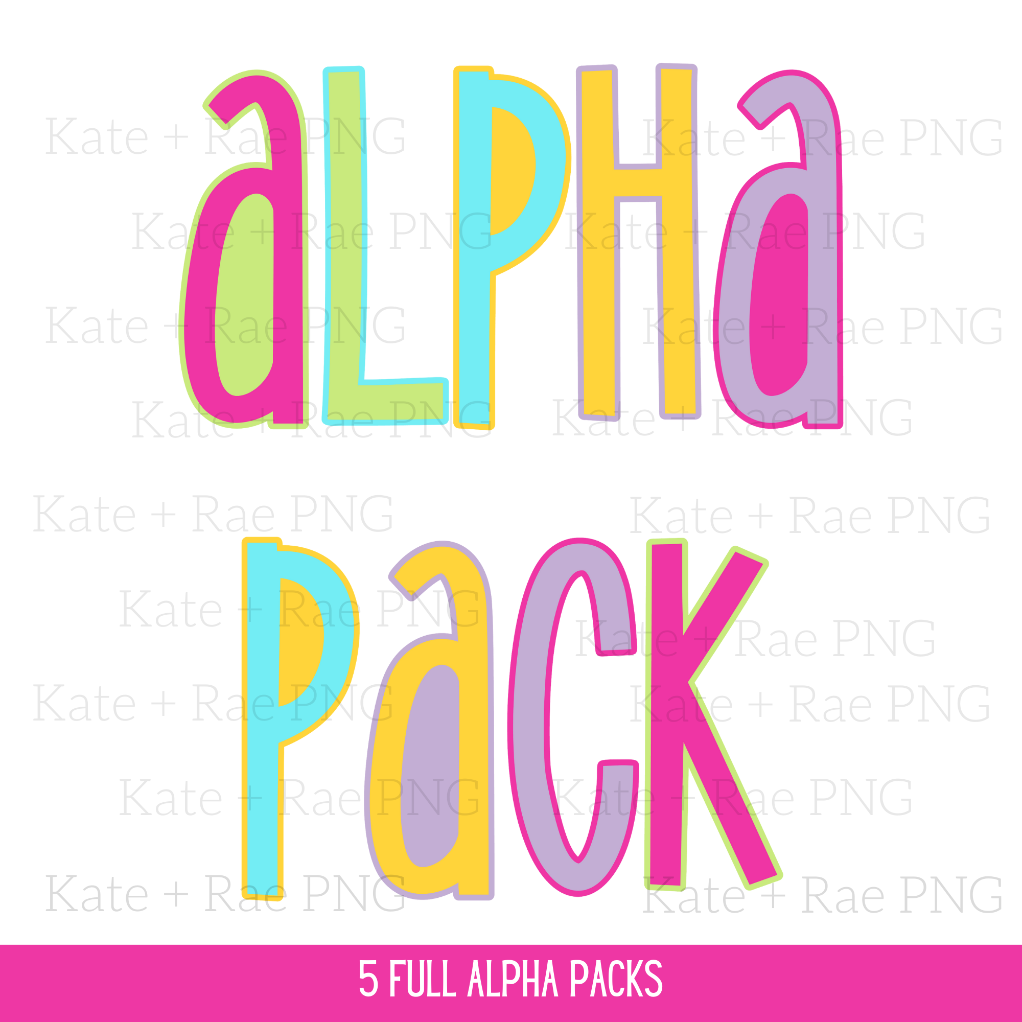 Hey Its Rae Alphabet Bright Two Toned Summer Alphabet Pack – Kate + Rae Designs