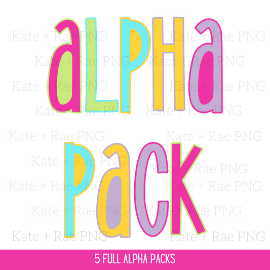 Bright Two Toned Summer Alphabet Pack