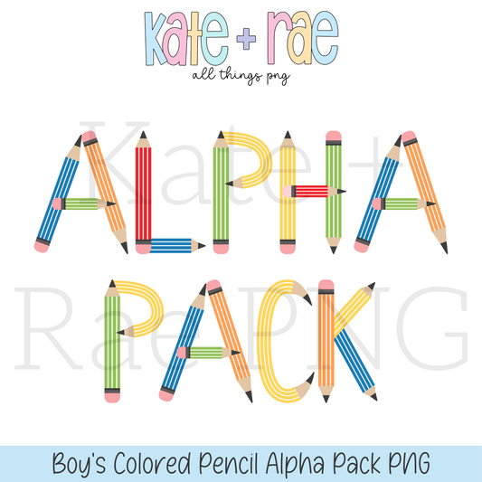 Boy's Colored Pencil Alpha Pack PNG