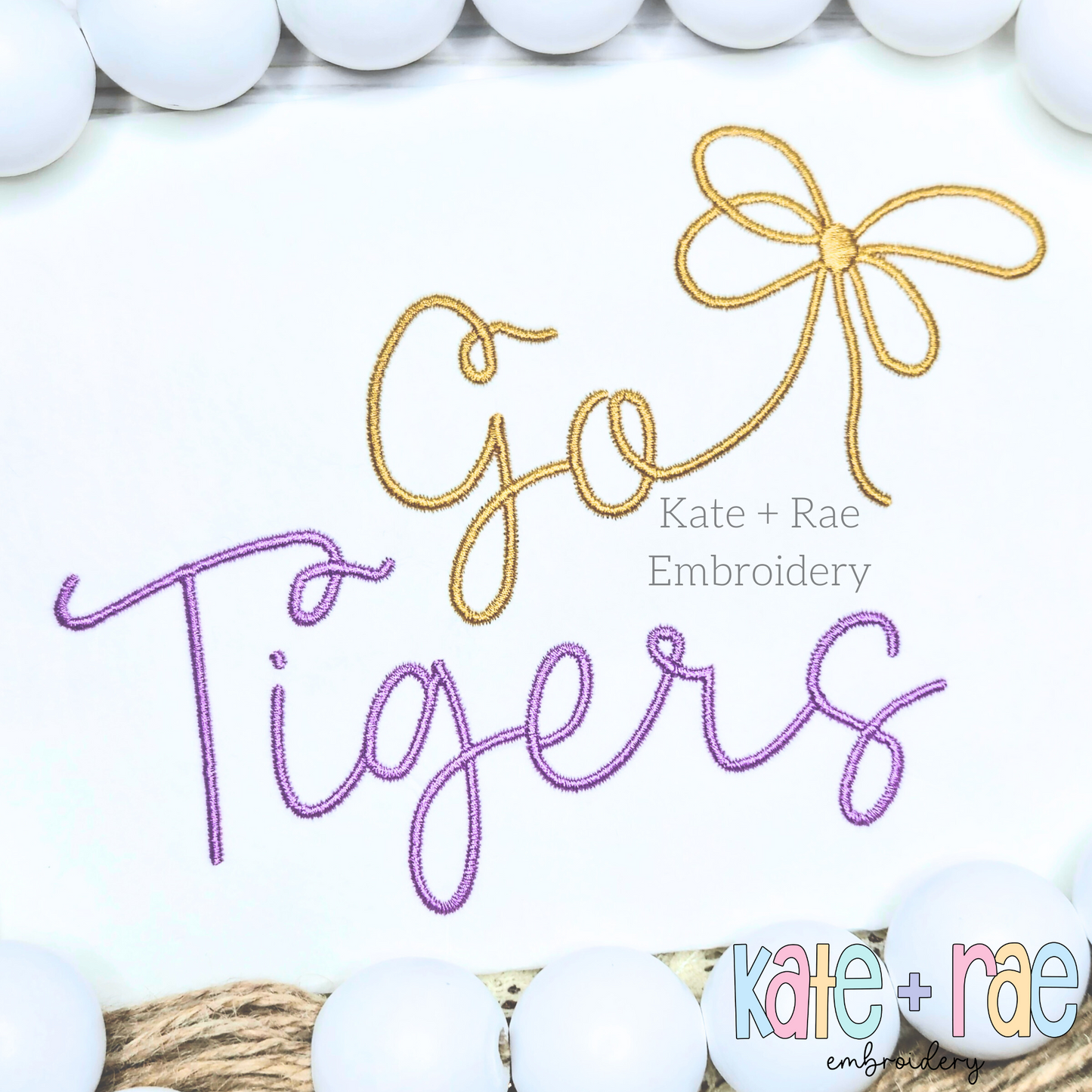 Preppy Go Tigers Embroidery Design