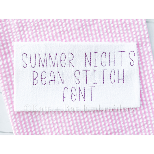 Summer Nights Bean Stitch Embroidery Font