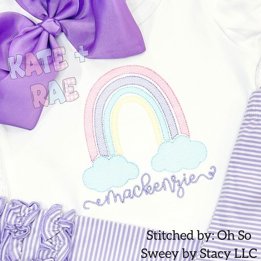 Rainbow Sketch Stitch Embroidery Design