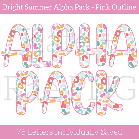 Bright Summer Leopard Alpha Pack - Pink Outline