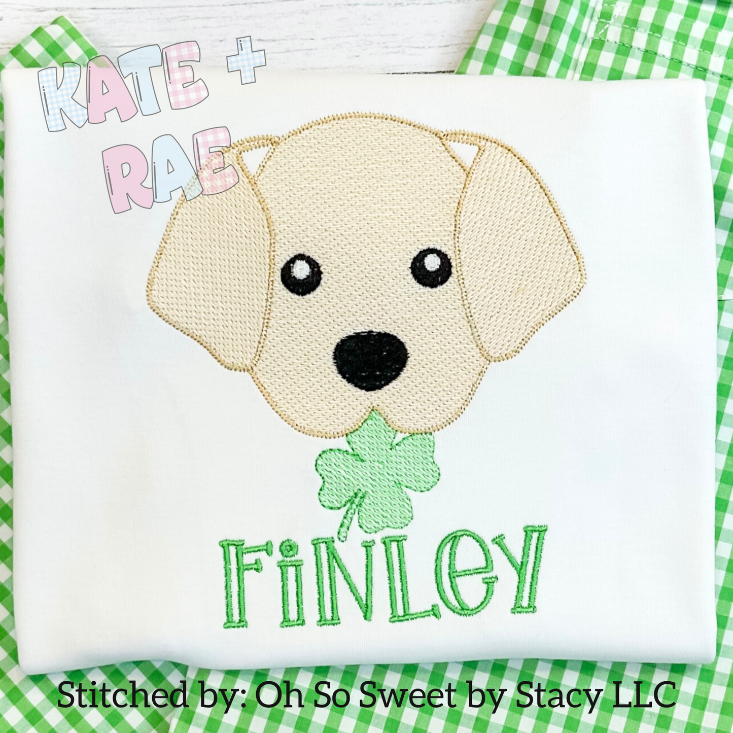 Boys St. Patrick's Day Puppy Dog Sketch Stitch Embroidery Design