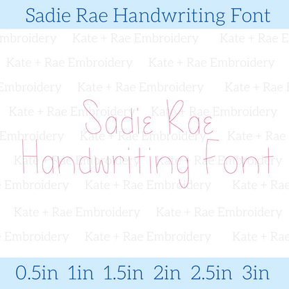 Sadie Rae Handwriting Embroidery Font