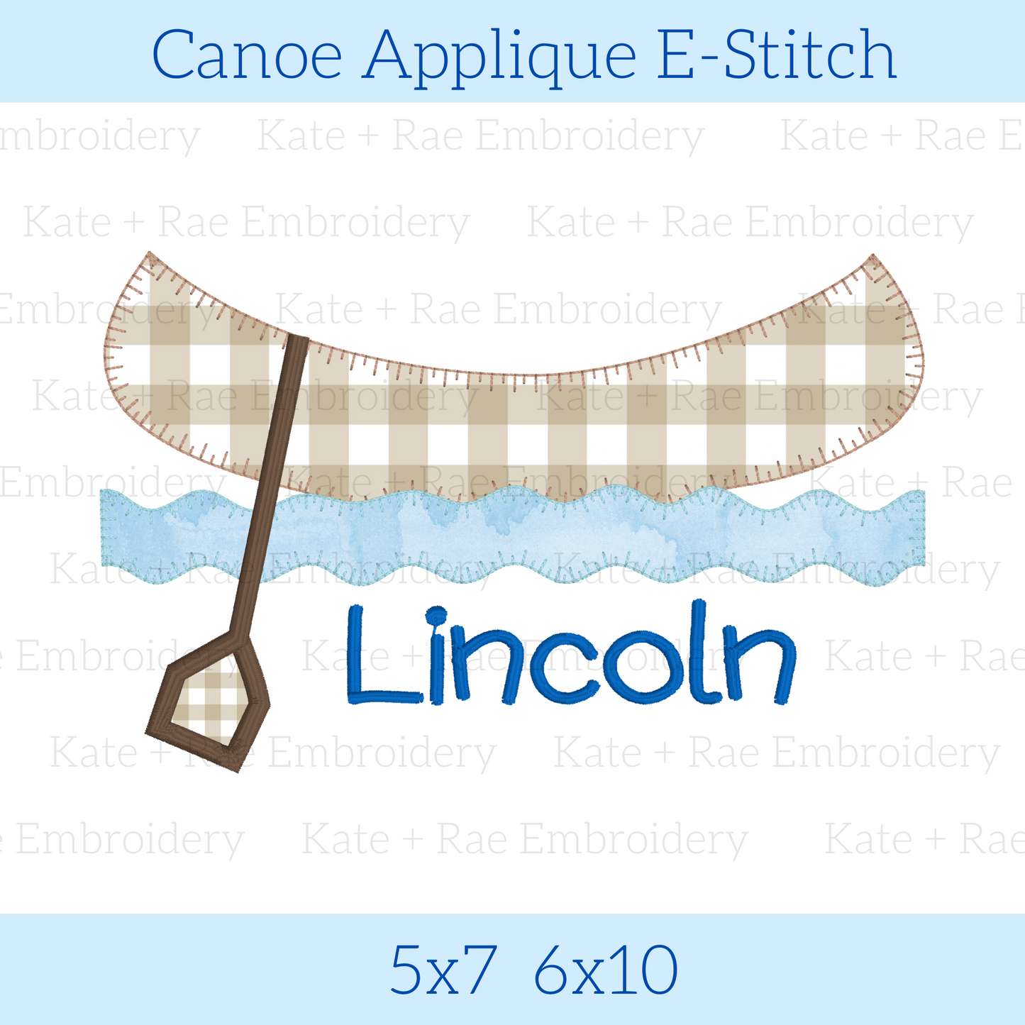 Canoe Applique E-Stitch